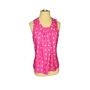 J Crew Pink Polka Dot Blouse Size 0